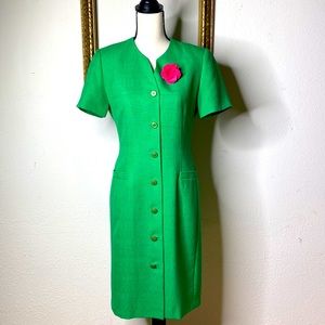 green emerald velvet dress Kasper Women's Floral Jacquard 3 Button Topper Dress, Pink, 16 main image 1